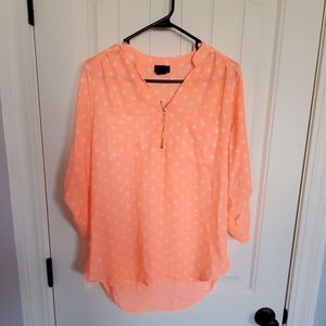 One size fits all coral blouse